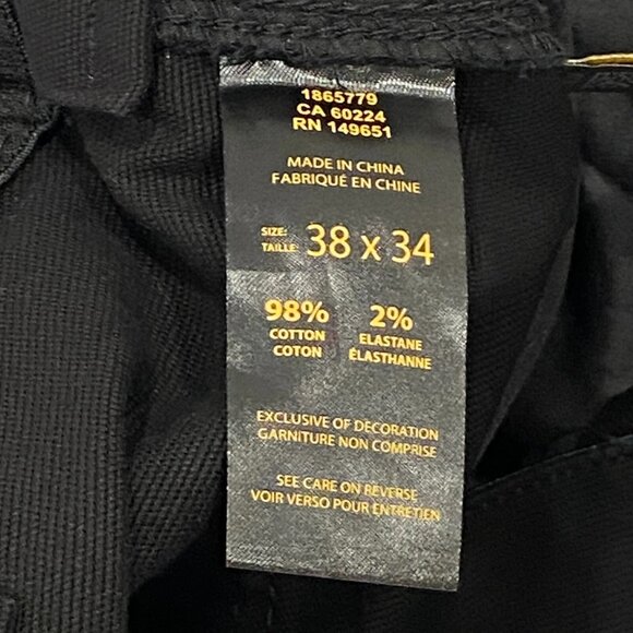 CAT Caterpillar Utility Work Pants Mens 38 x 34 Black Flex Waistband Cell Pocket - Picture 14 of 16